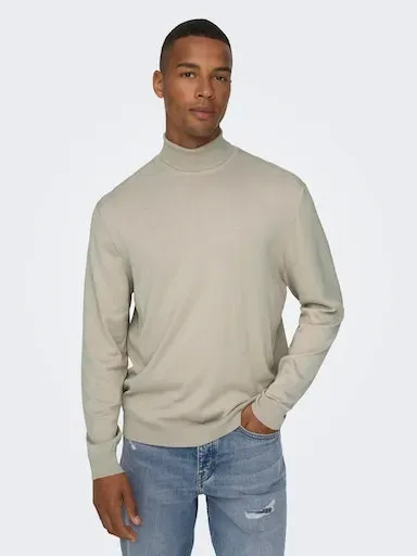 

Свитер с высоким воротником ONLY & SONS "ONSWYLER LIFE REG ROLL NECK KNIT NOOS", цвет Silver Lining