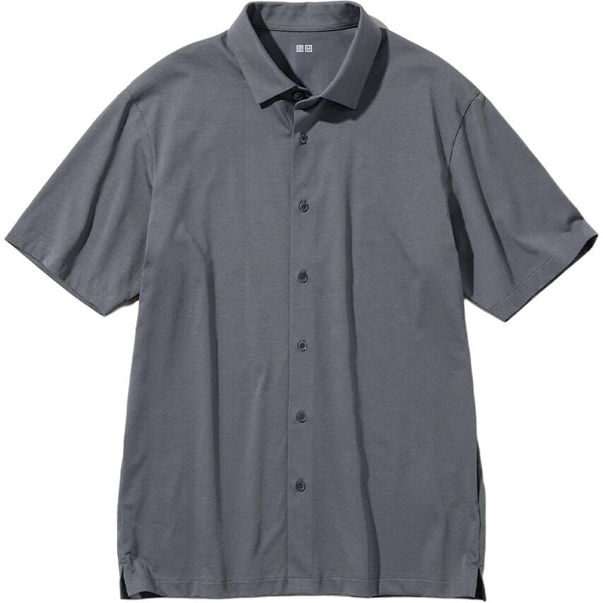 

Рубашка унисекс свинцово-серая Uniqlo, серый