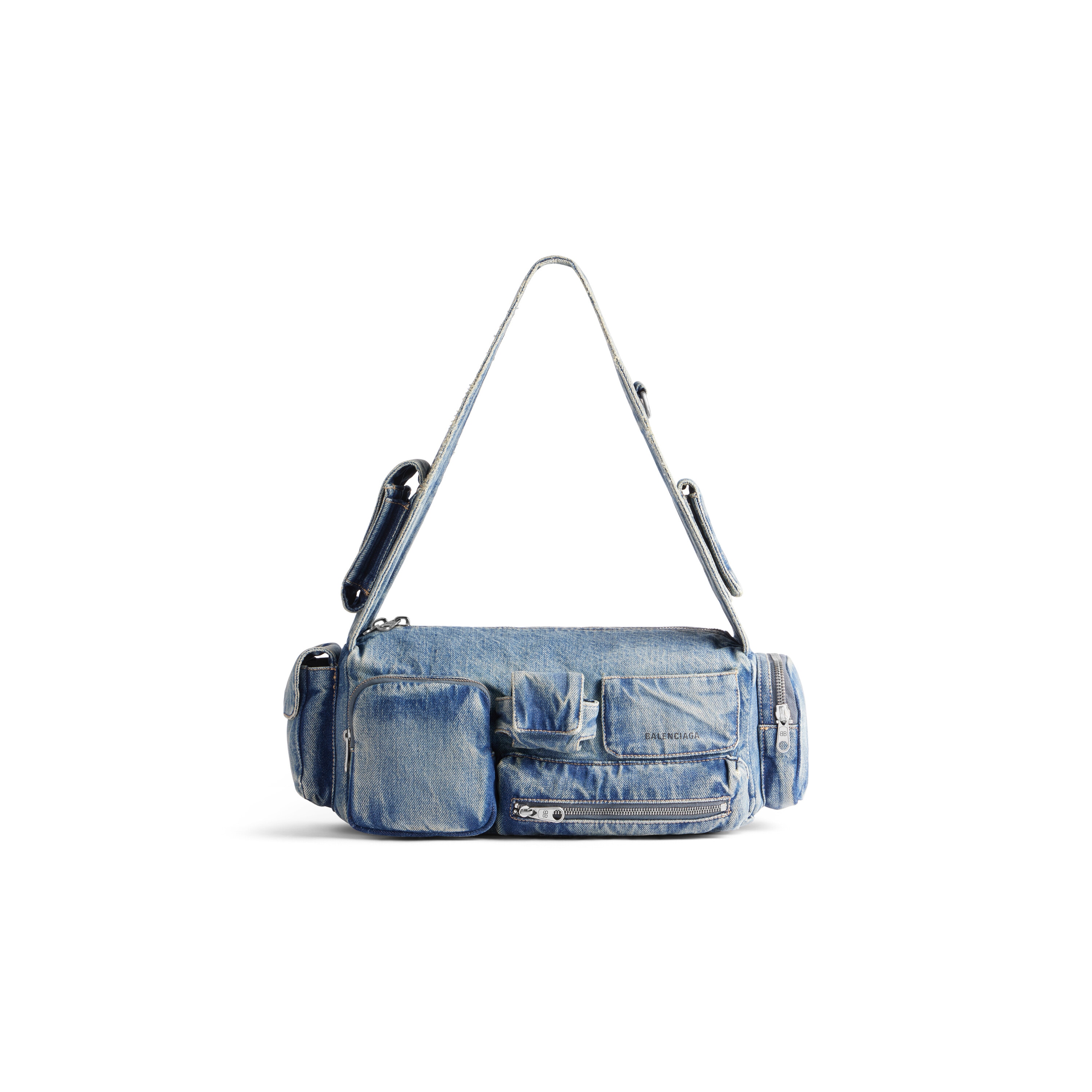 

Сумка-слинг Superbusy Small Denim BALENCIAGA, синий
