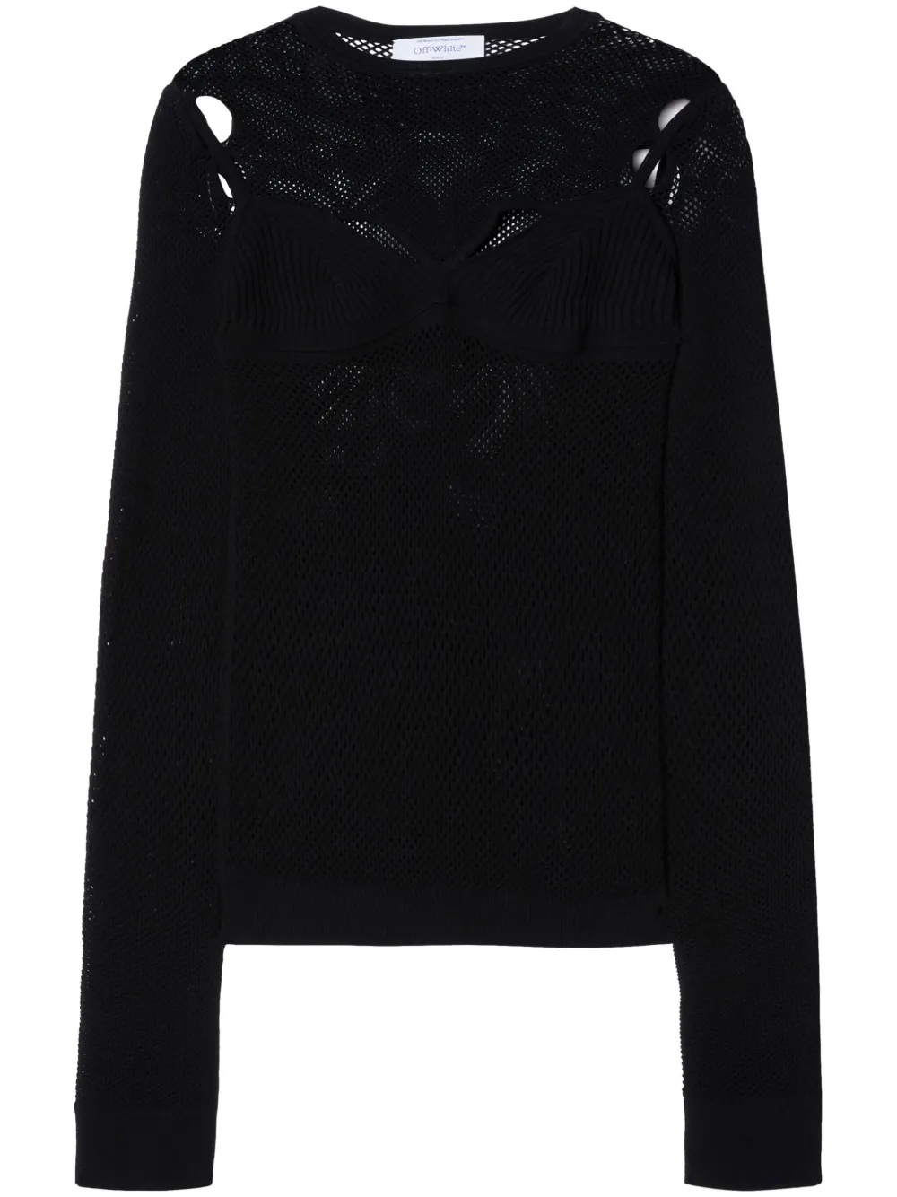 

Сетчатый топ с логотипом Arrow OFF-WHITE, черный