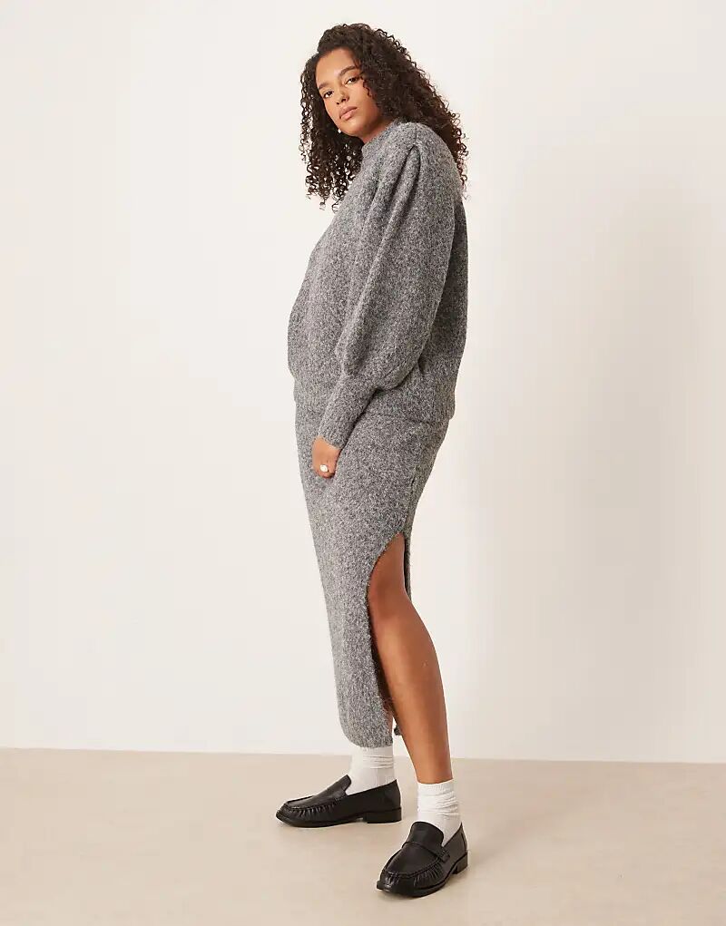 

Пышная макси-юбка ASOS DESIGN Curve цвета «уголь»