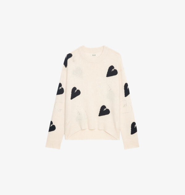 

Кашемировый джемпер Markus Heart-Intarsia Zadig&Voltaire, экрю