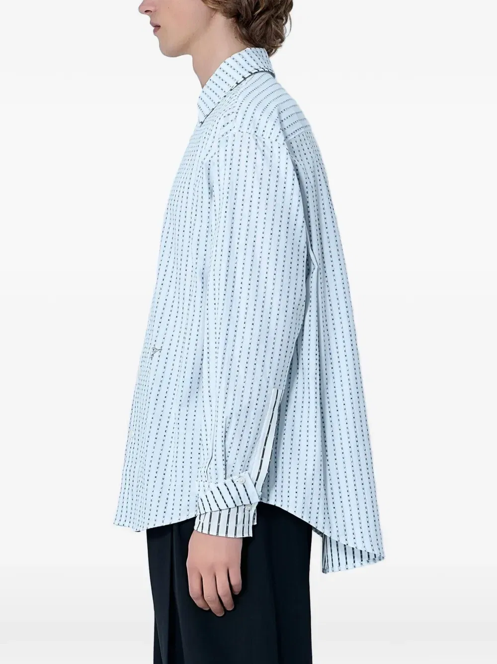 Рубашка из поплина с узором JACQUEMUS, синий — фото 2