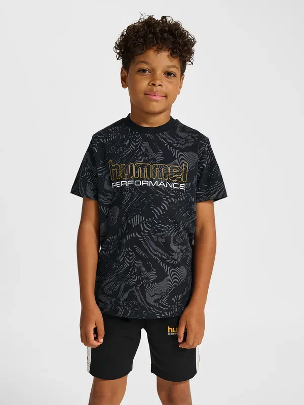 Футболка Hummel Hmljr aop logo print t-shirt, черный — фото 2