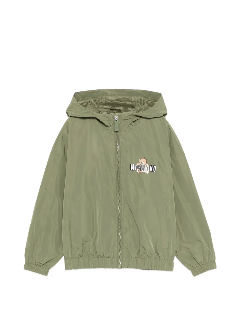 Куртка с капюшоном и застежкой-молнией Moschino Kids, зеленый