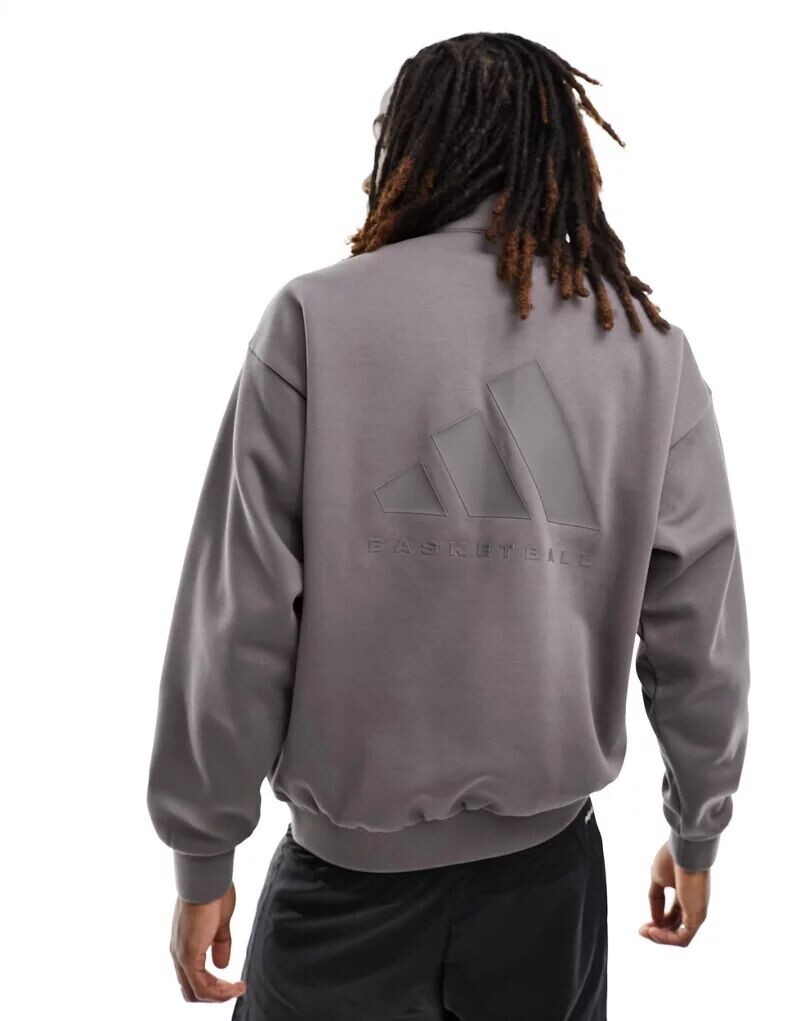 

Темно-коричневый топ adidas Basketball One с короткой молнией 1/4 adidas Originals