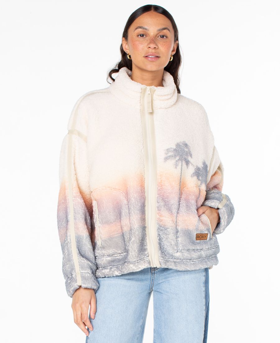 

Женская куртка Wurlie с цифровым принтом и застежкой-молнией Roxy, Parchment