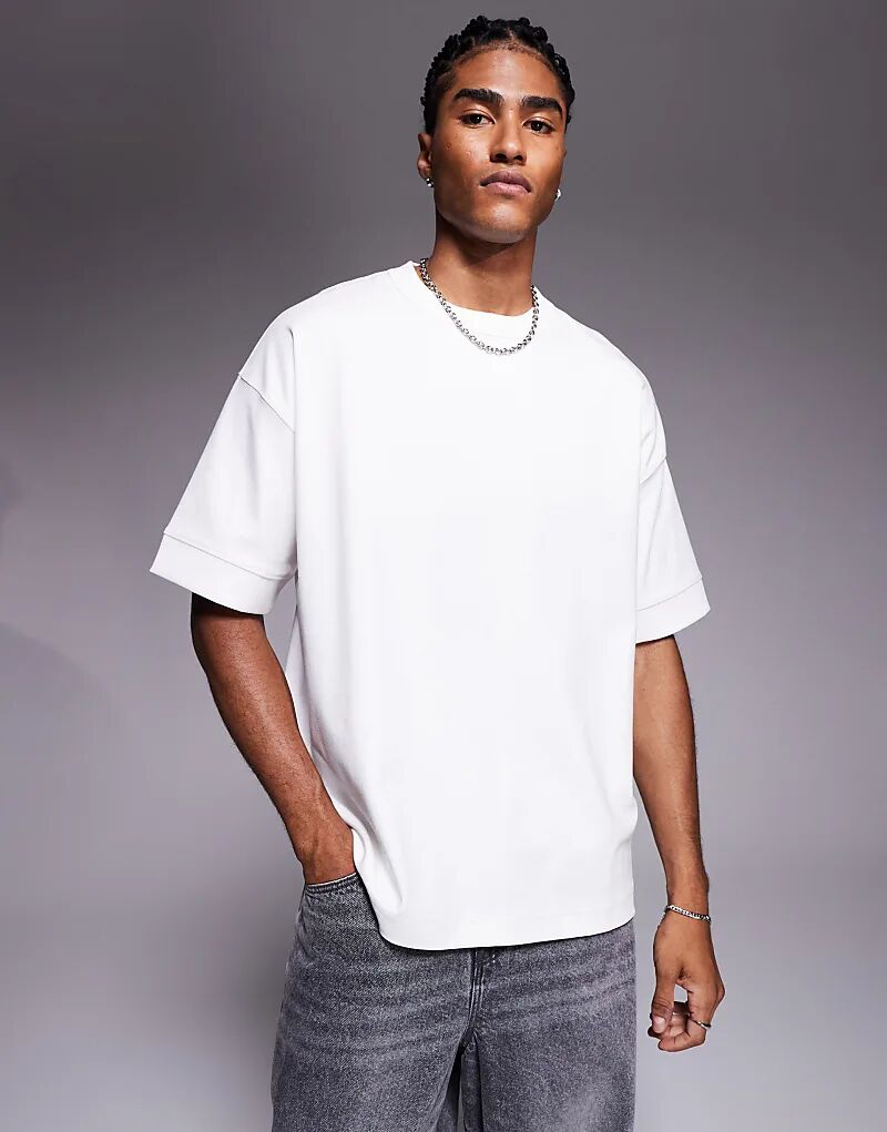

Футболка свободного кроя ASOS DESIGN премиум-класса из интерлока белого цвета