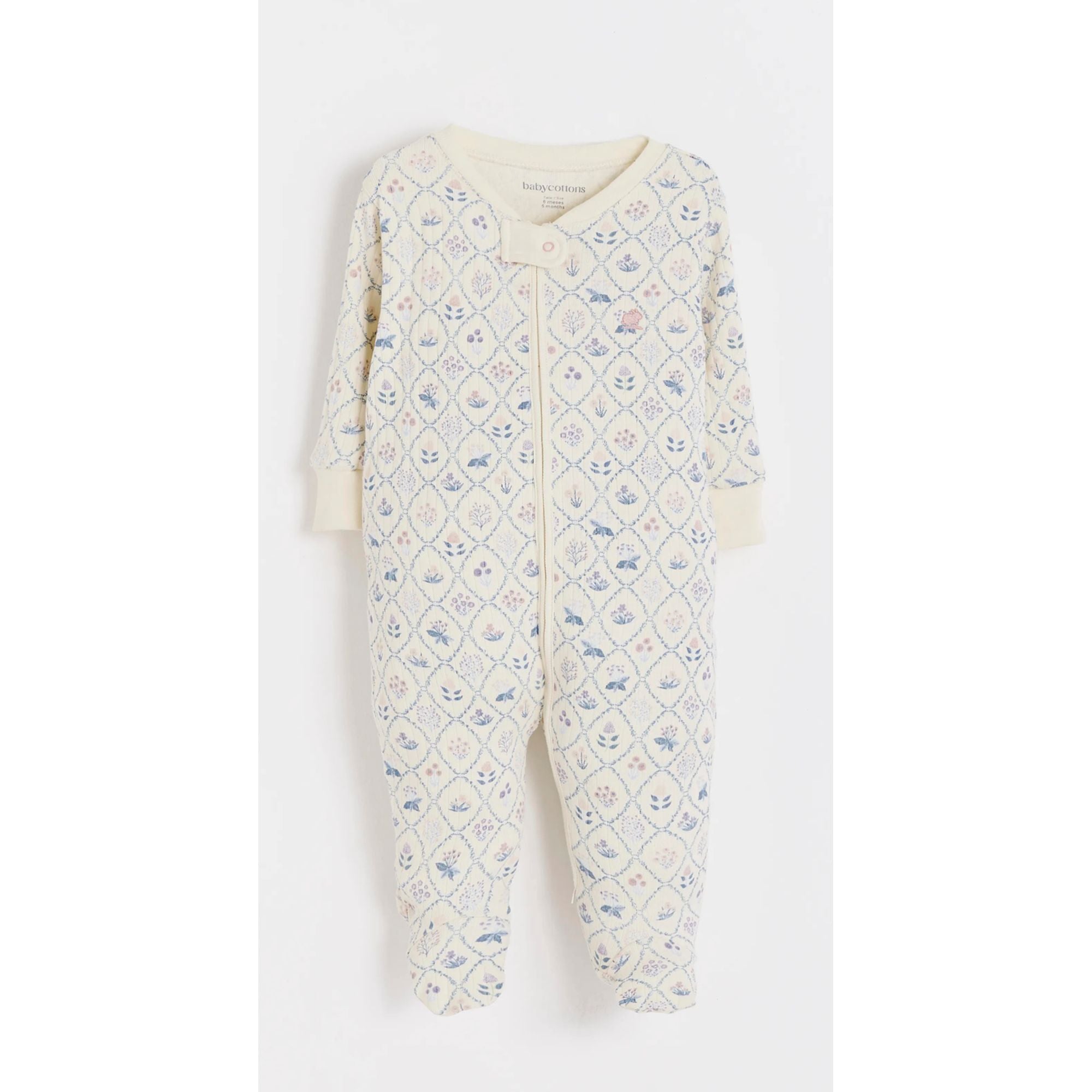 

Пижама Джейн с застежкой-молнией и закрытыми ступнями Babycottons, full-print