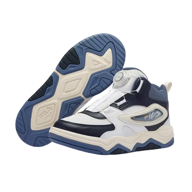FILA KIDS Детские кроссовки для скейтбординга BOA с противоскользящей подошвой, износостойкие, белые, черные, подростковые — фото 3