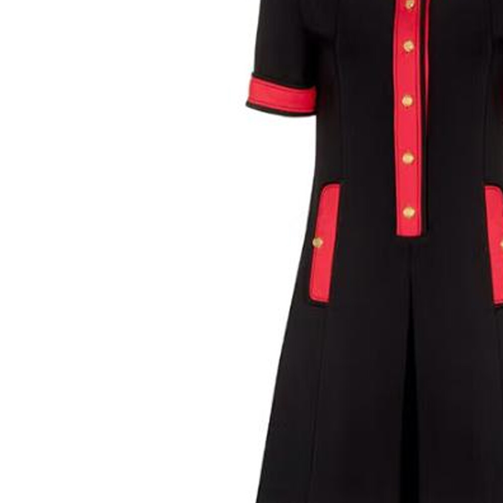 Платье с шортами GUCCI, с рукавами, Черный/Красный — фото 3