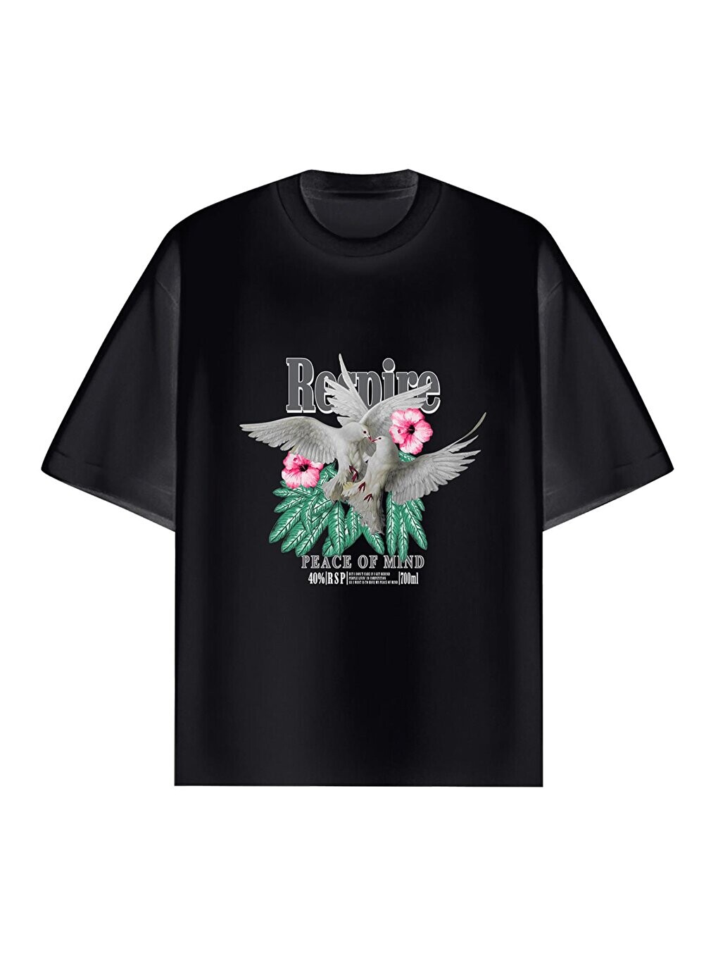 

Футболка Oversize с принтом птиц, черная ablukaonline, Черный, Футболка Oversize с принтом птиц, черная ablukaonline