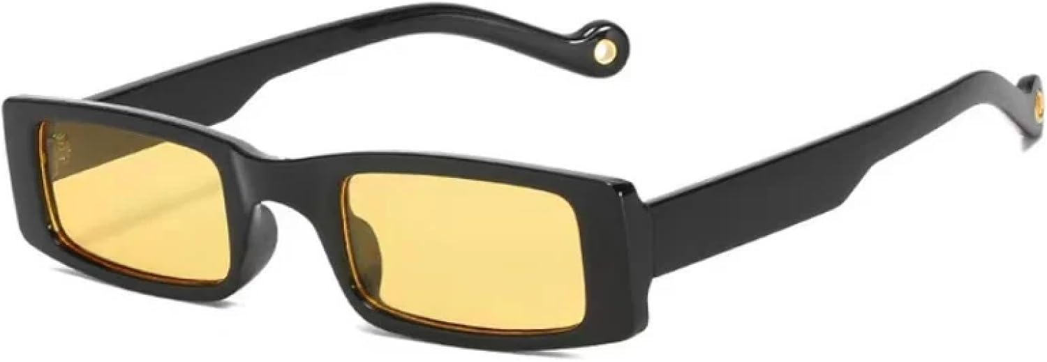 

Прямоугольные солнцезащитные очки для женщин, модные, в маленькой оправе, винтажные солнцезащитные очки для мужчин, ретро, ​​прозрачные, с защитой от УФ-излучения UV400 TVTBBVV, Yellow