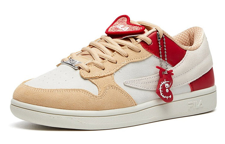 Кеды (WMNS) Fila Fusion Shoes 'Cream Red Pink', бежевый — фото 2