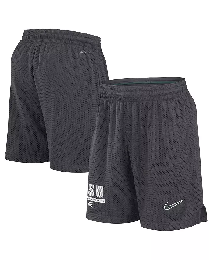 

Мужские шорты Michigan State Spartans 2024 Sideline Mesh цвета антрацит Nike