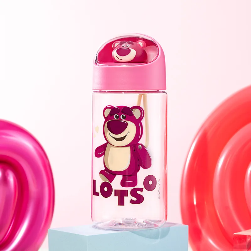 Спортивная бутылка для воды Strawberry Bear Disney Lotso Dream Space: 500 мл, + 1 наклейки — фото 4
