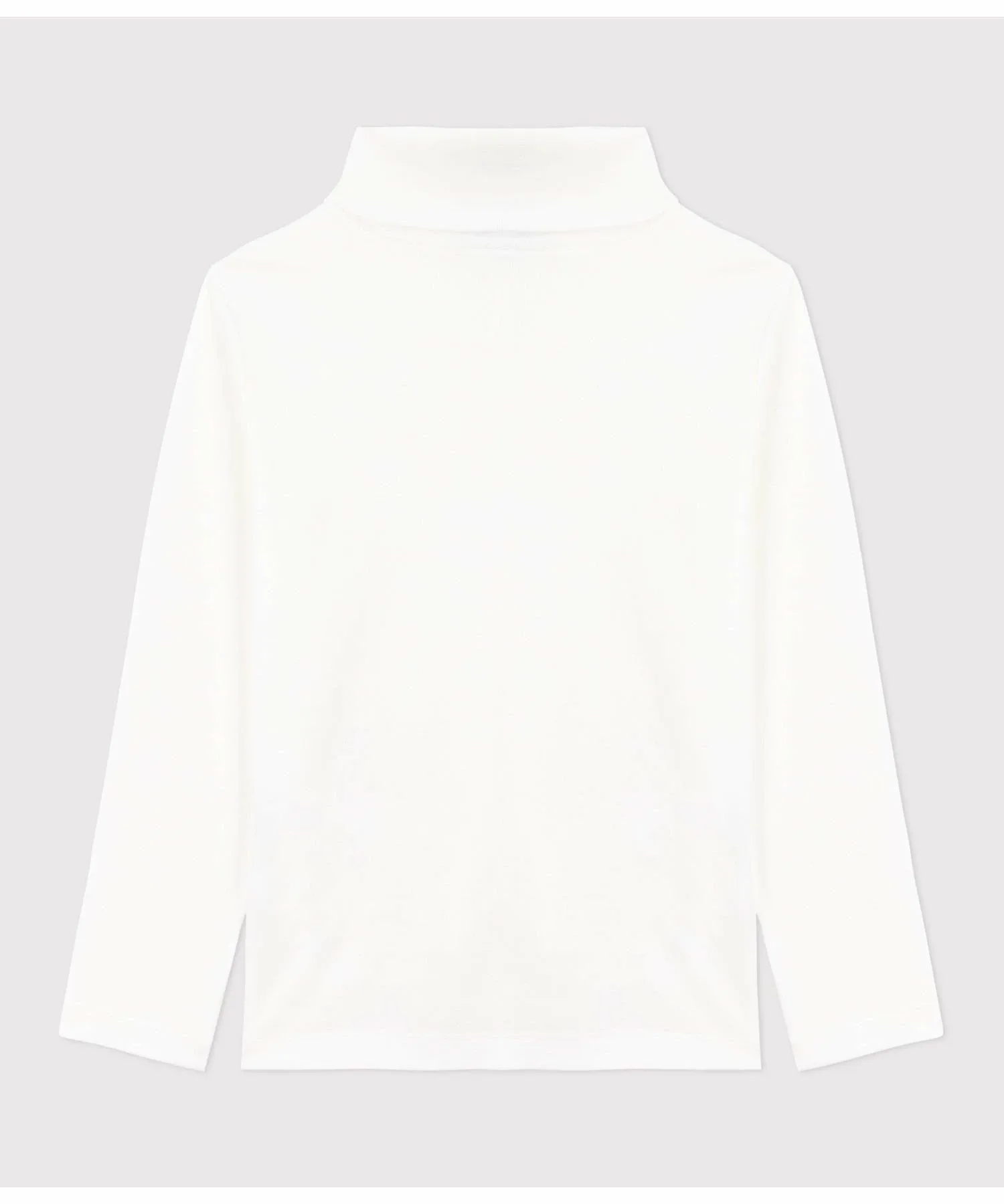 Футболка с длинными рукавами и высоким воротником PETIT BATEAU, Off white — фото 2