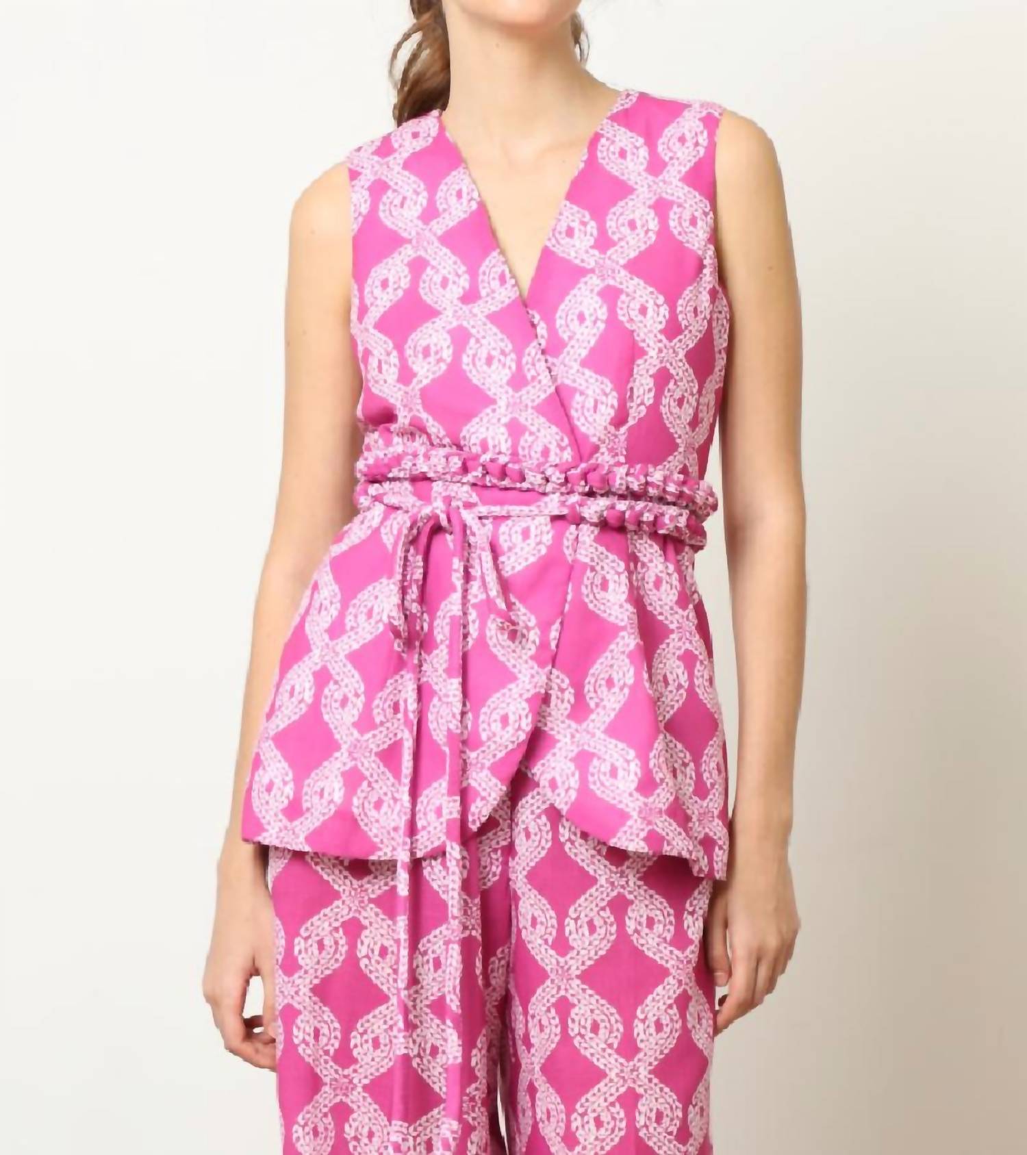 

Блейзер без рукавов с узелками цвета маджента Kleid, цвет knots magenta