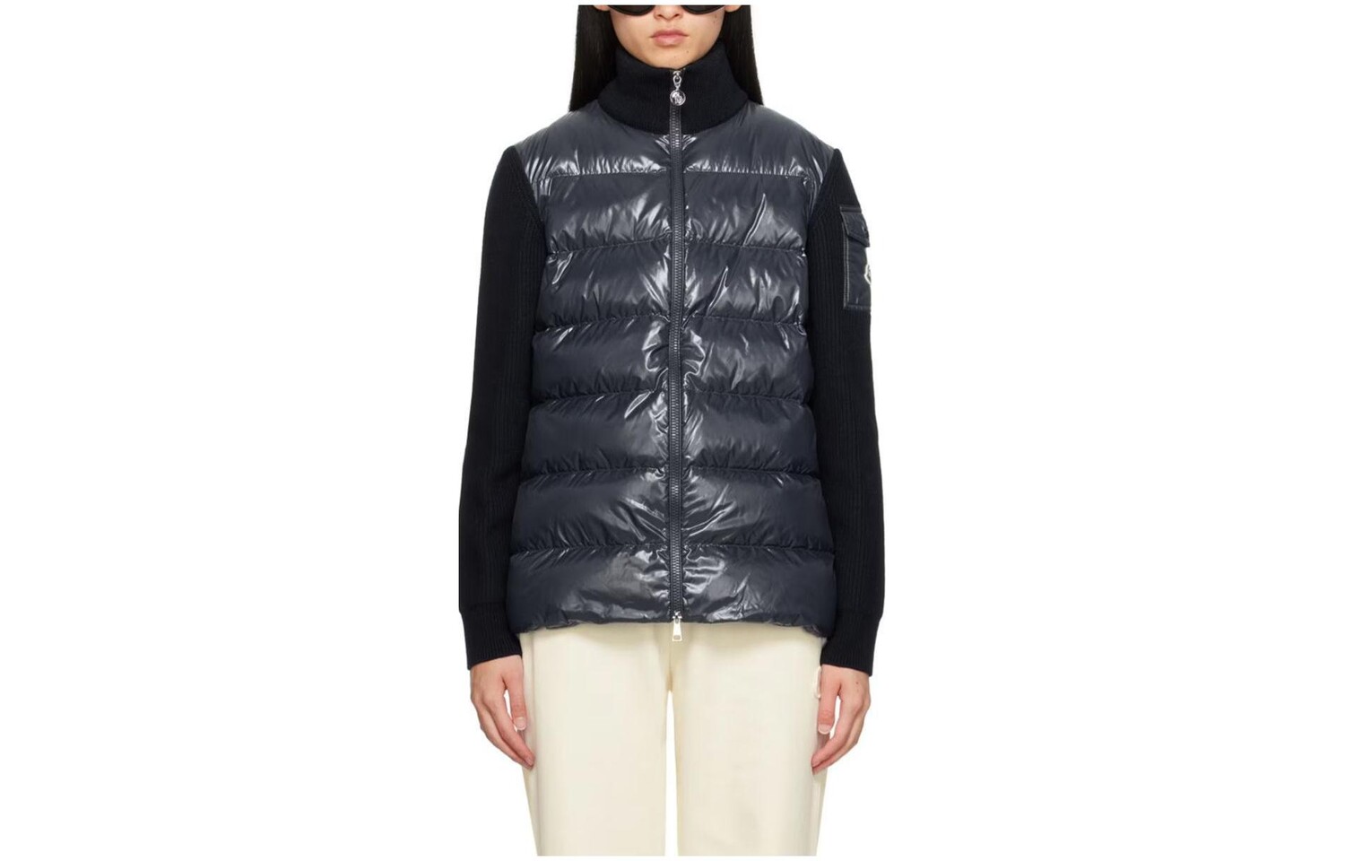 

Пуховик женский темно-синий Moncler