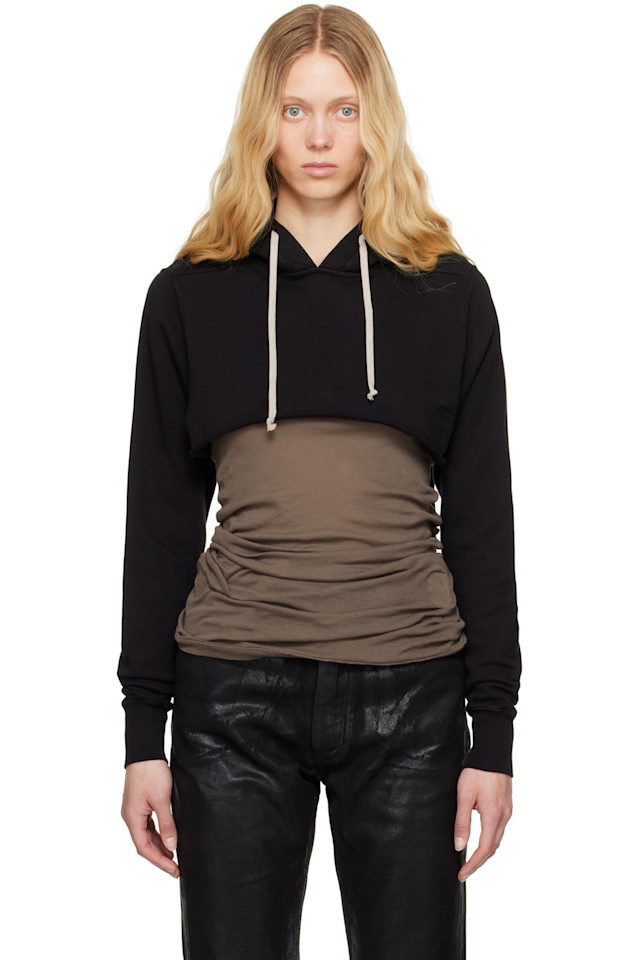 

Кроп худи Hollywood Rick Owens Drkshdw, черный
