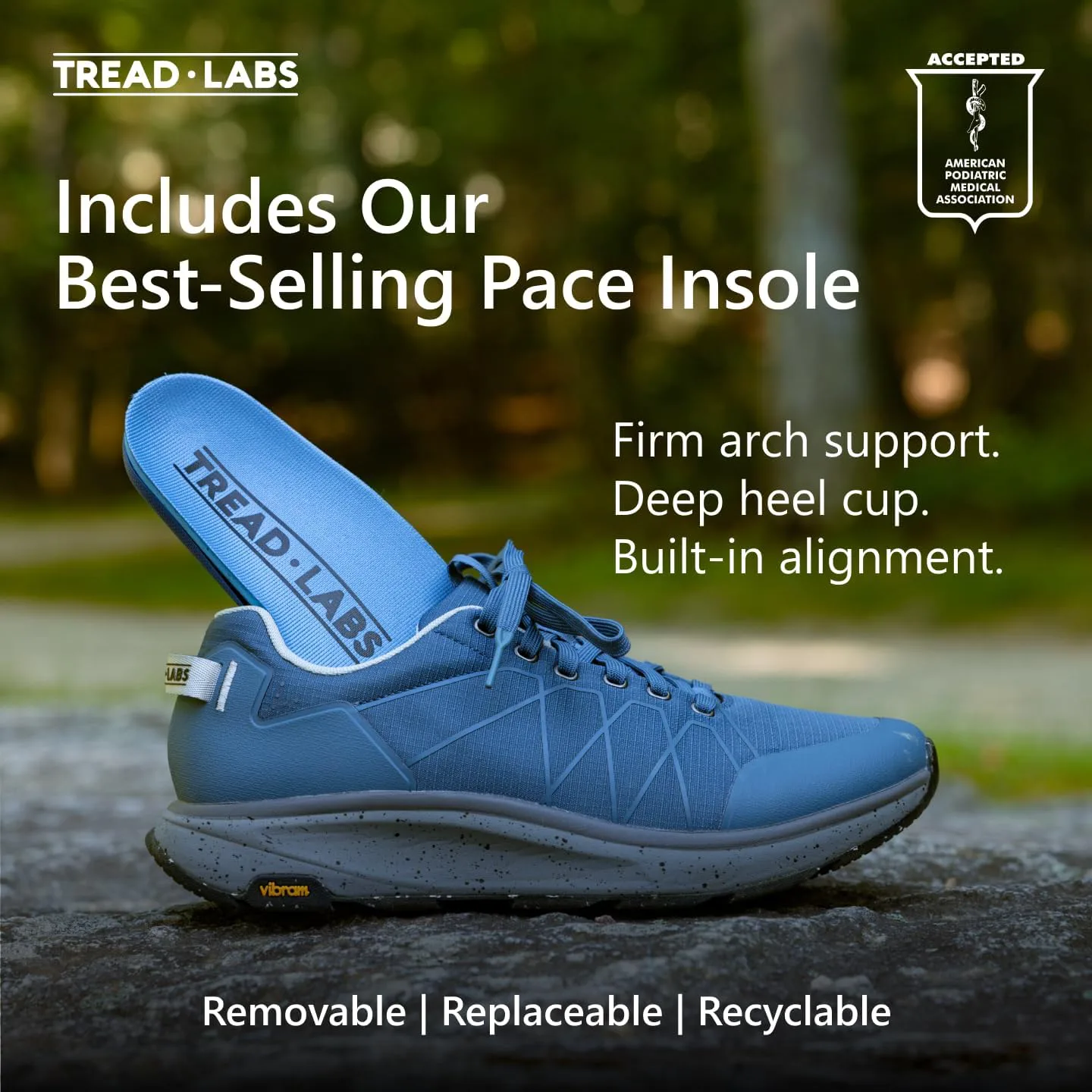 Мужские походные кроссовки Tread Labs Dover с поддержкой свода стопы - замшевые треккинговые кроссовки с стелькой Pace и подошвой Vibram — фото 4