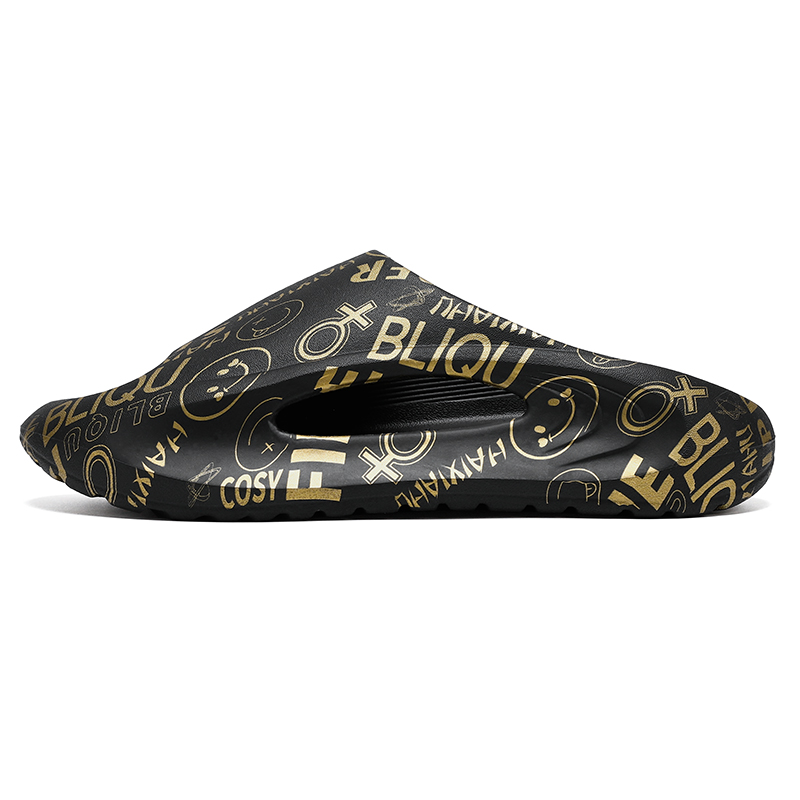 

KLAOSD Скользостойкие антибактериальные тапочки-шлепанцы с амортизацией унисекс черные, цвет Black