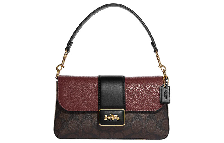 

COACH Сумка через плечо Grace из коровьей кожи, женская, красно-коричнево-черная