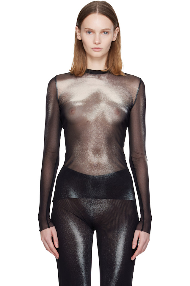 

Jean Paul Gaultier Черно-Белый топ «серебряная пыль для тела»