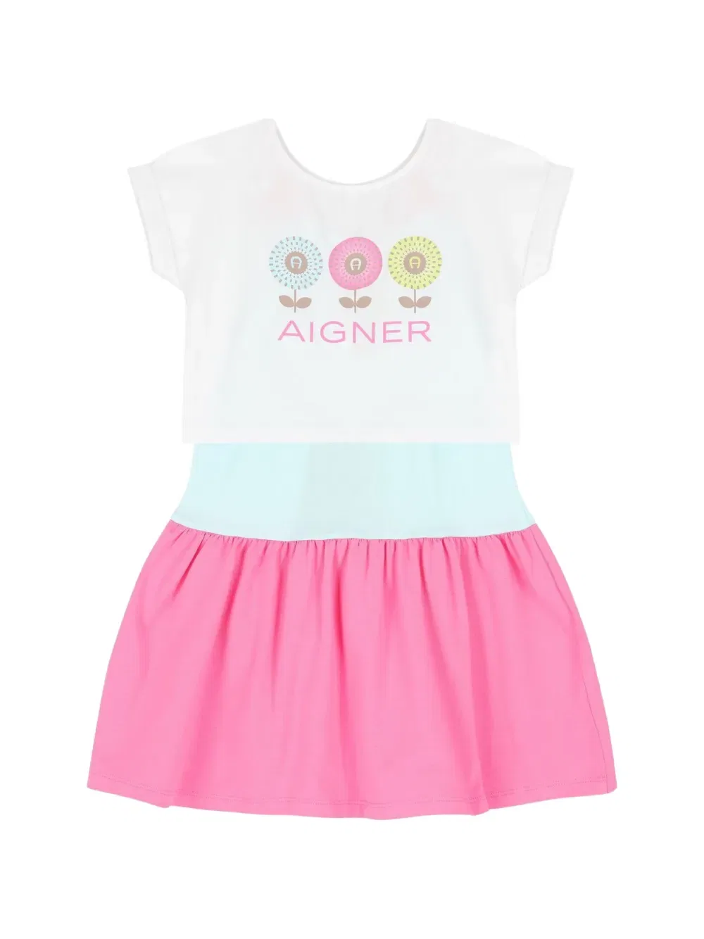Платье с цветочным логотипом Aigner Kids, розовый — фото 3