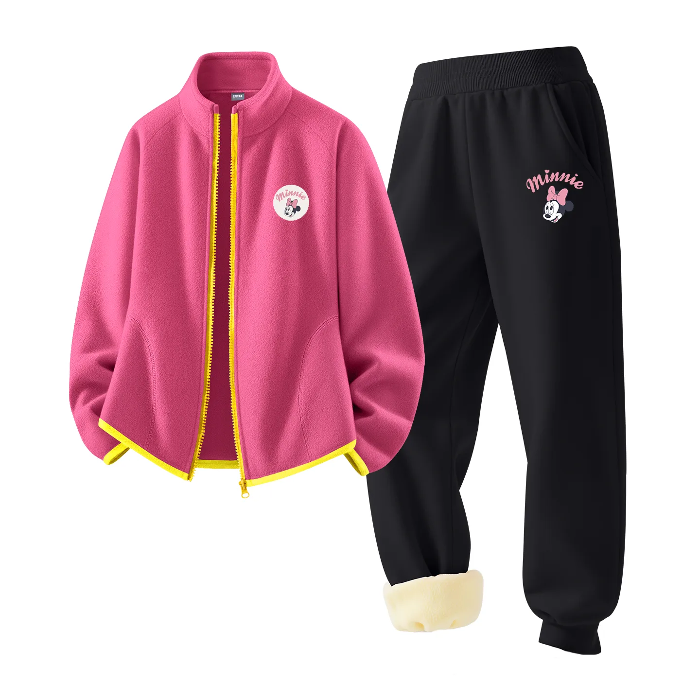 Детский спортивный костюм с круглым вырезом Disney, [Thickened and Fleece-Lined]Dini Medium Round Hook-and-Loop K Frosting Pink+Di Lift Eye K Gray — фото 3