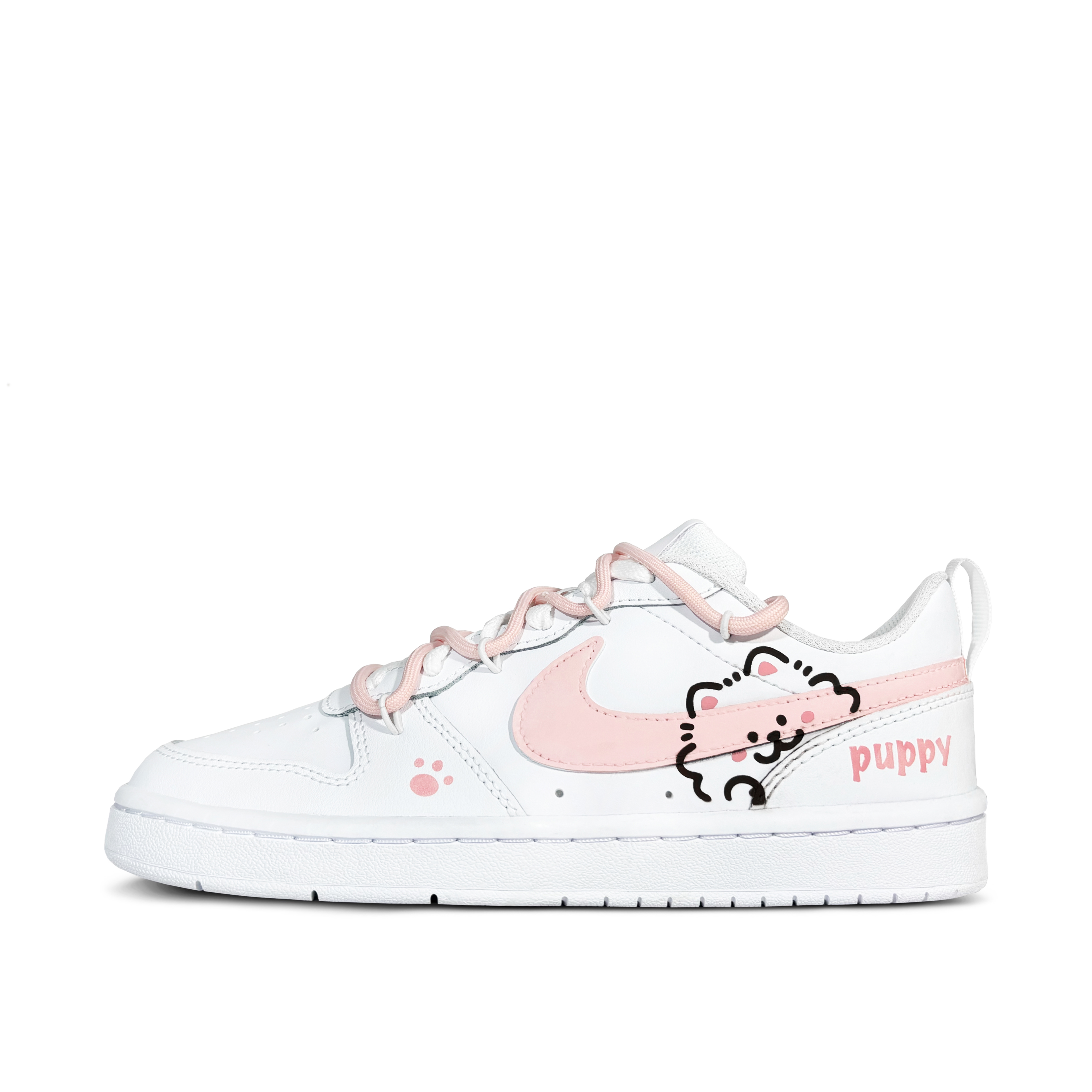 

Nike Детские кроссовки для скейтбординга Court Borough Low 2 Low, розовые, белые, подростковые