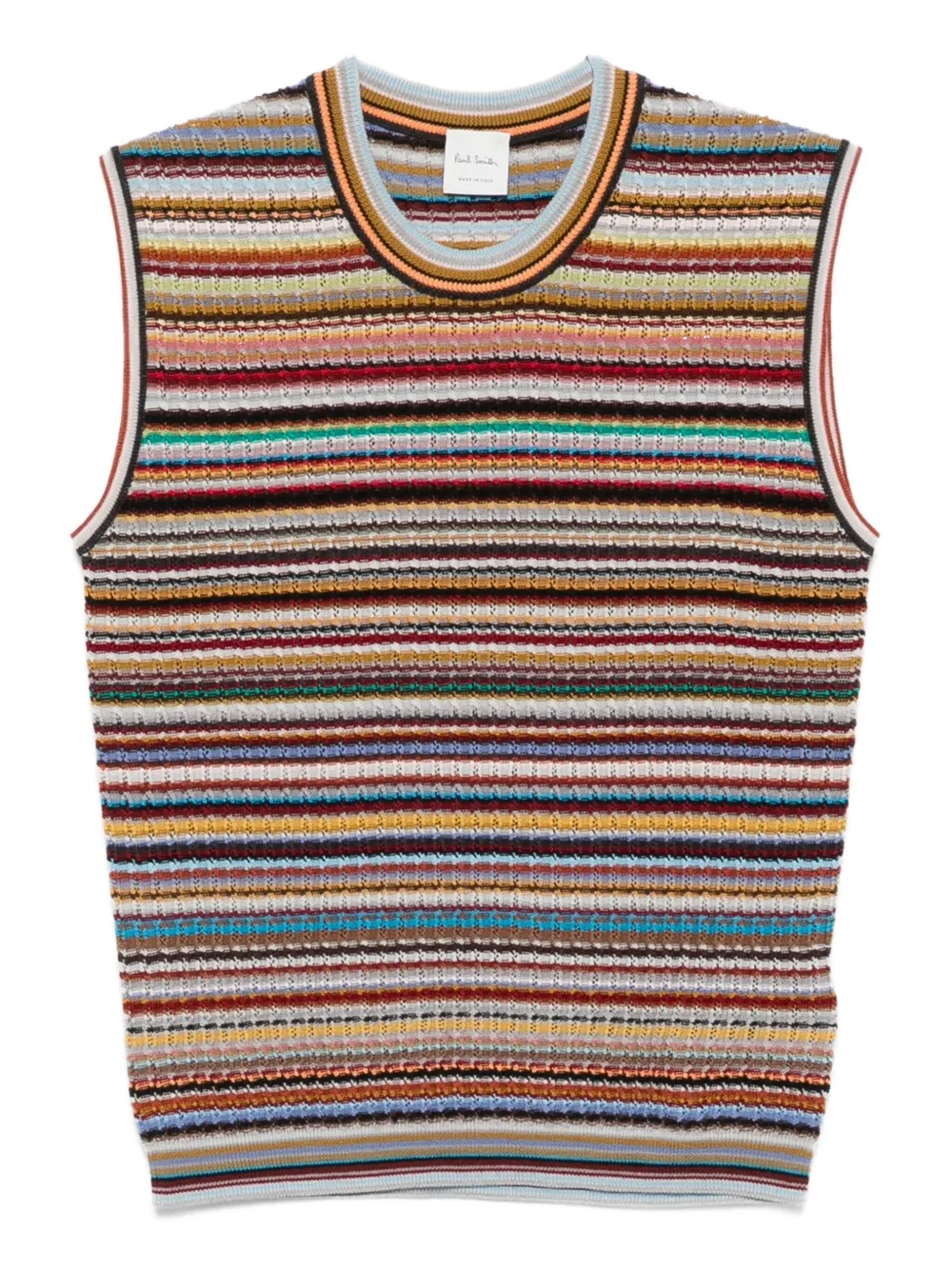

Полосатый трикотажный топ без рукавов Paul Smith, зеленый