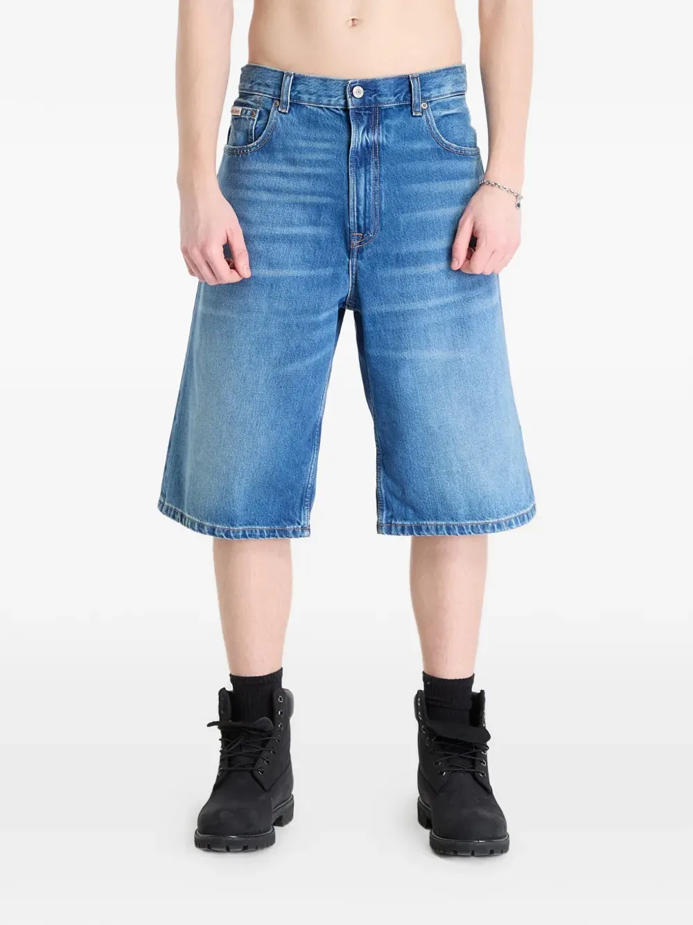 Свободные длинные джинсовые шорты Calvin Klein, синий