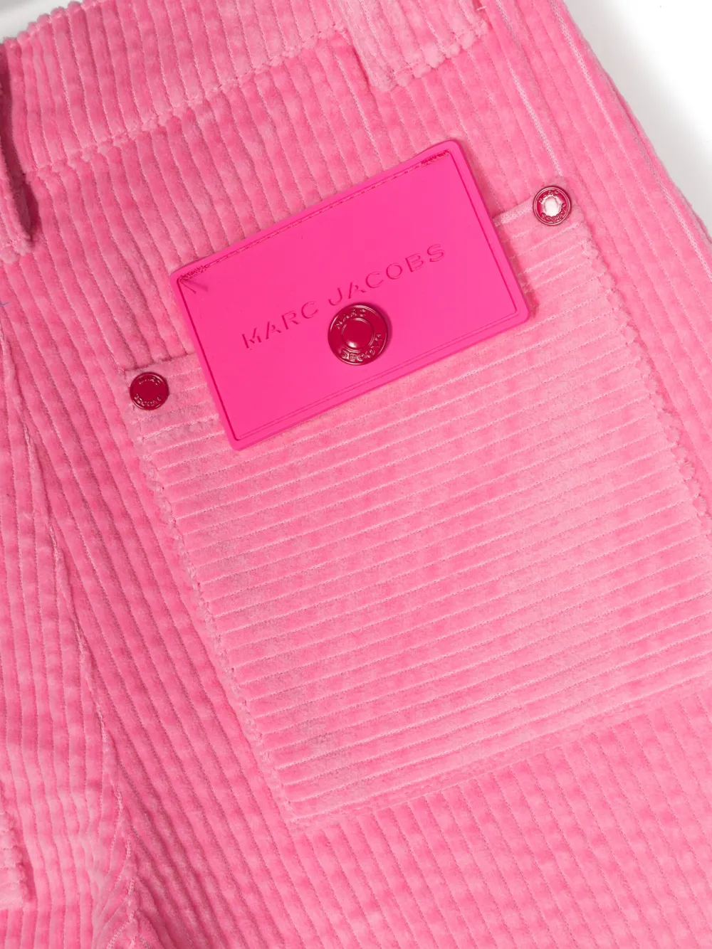 Вельветовые брюки с завышенной талией Marc Jacobs Kids, розовый — фото 3