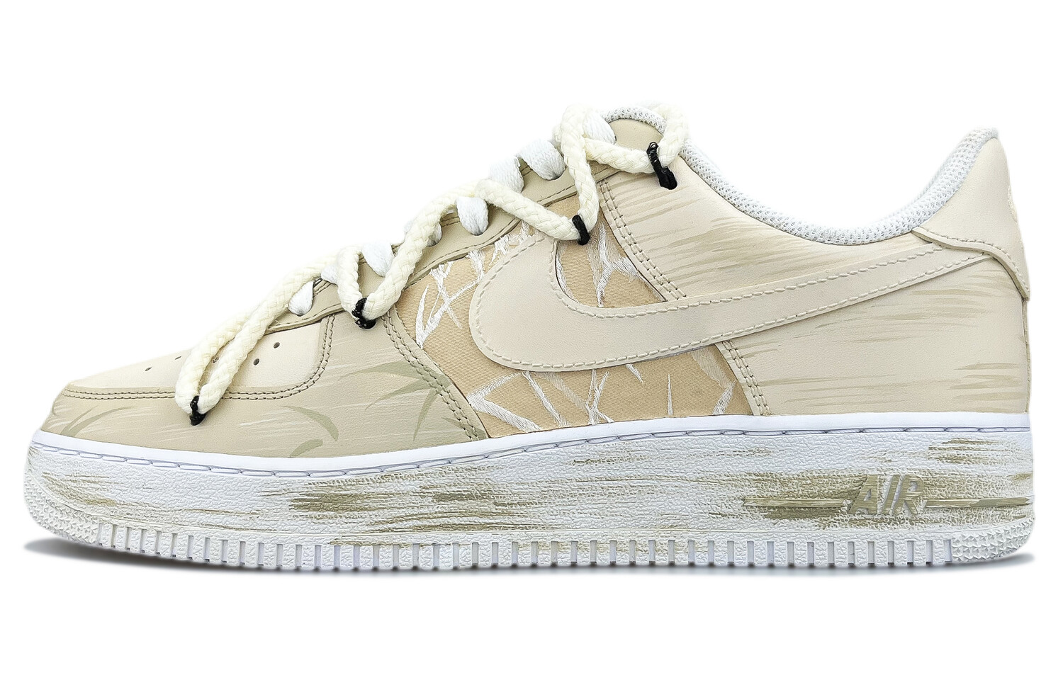 

Кроссовки Nike Air Force 1 Skateboarding Shoes Women's Low-top Brown/beige/white, хаки