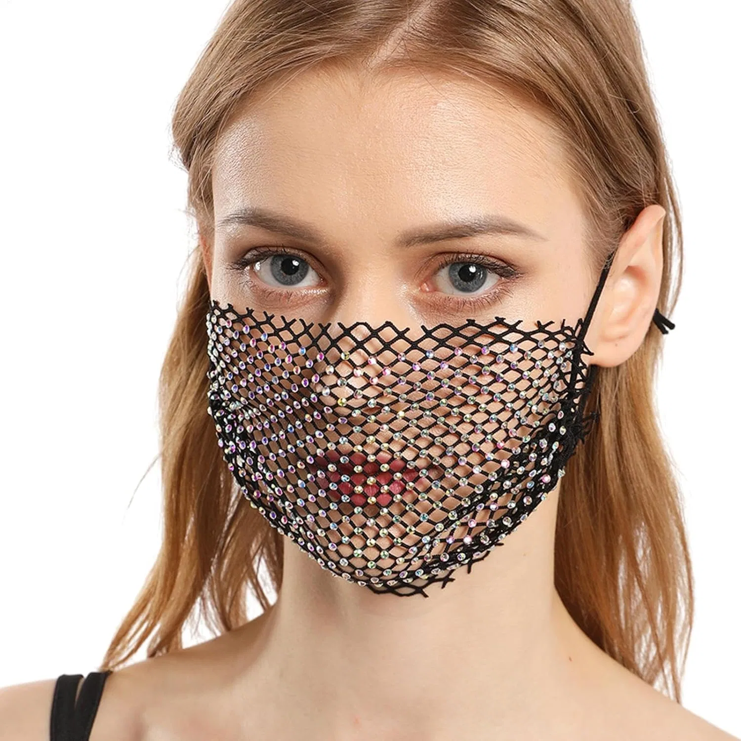 Маска для лица Rhinestone Mesh