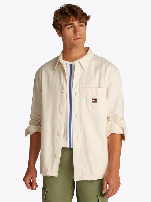 

Tommy Jeans хлопковая вельветовая оверсайз рубашка Tommy Hilfiger, Ancient White