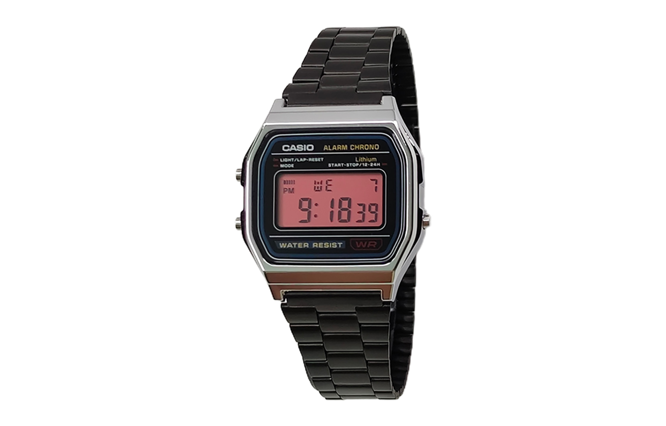

Casio Мужские часы Retrofit Series с кварцевым механизмом, ремешком из нержавеющей стали и черным циферблатом