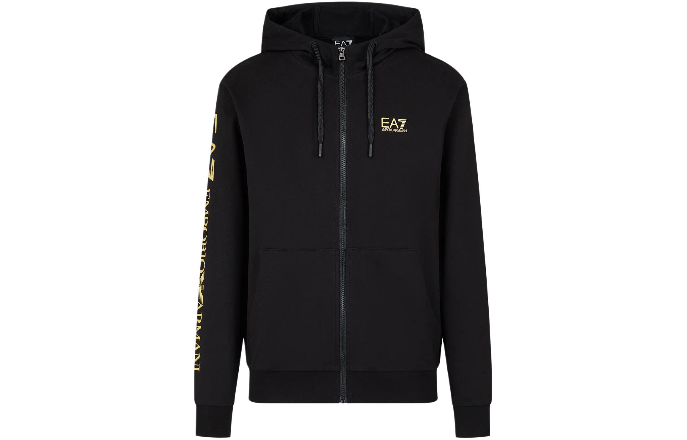 

Толстовка с логотипом на молнии EMPORIO ARMANI, черный