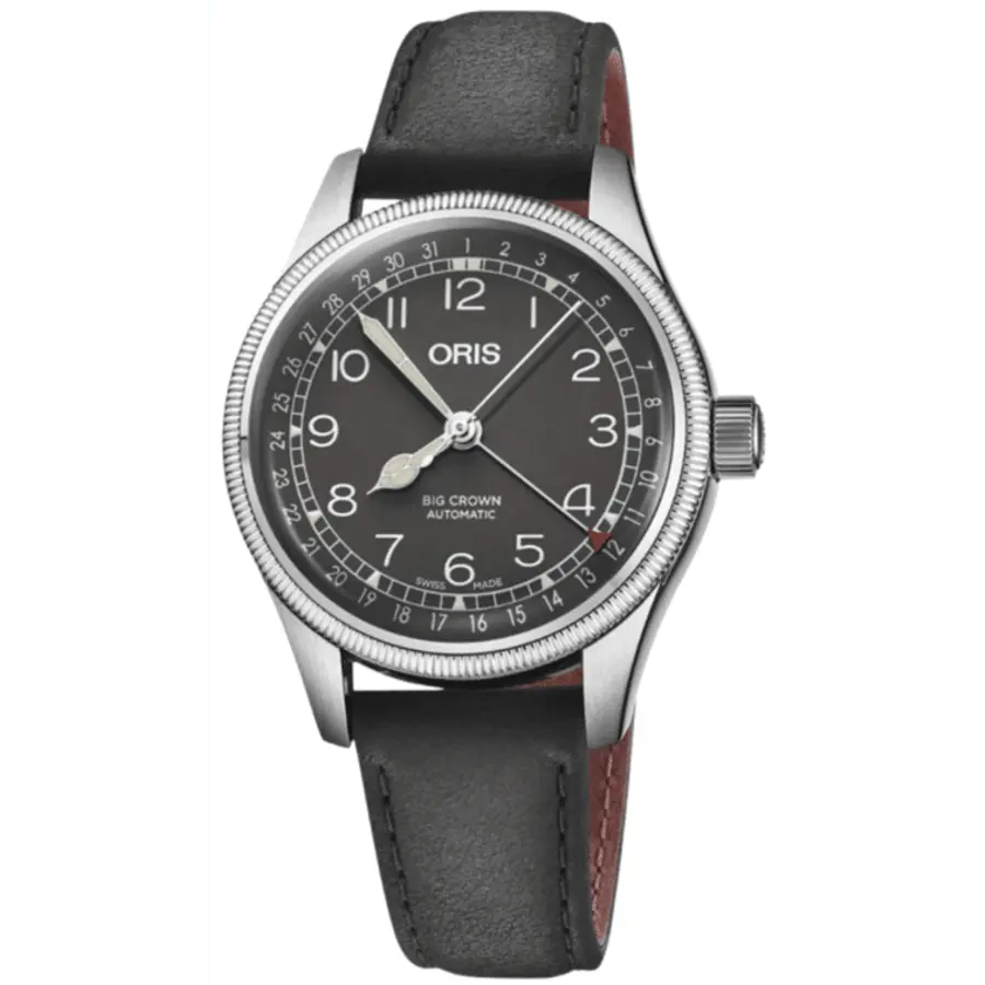

Oris Big Crown Pointer Date Automatic Черный циферблат Кожаный ремешок Часы унисекс 01 754 7749 4064-07 5 17 65G