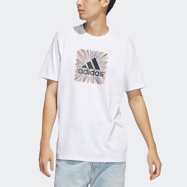 Футболка adidas Sport Optimist Sun Logo Sportswear Graphic Tee 'White', белый — фото 2