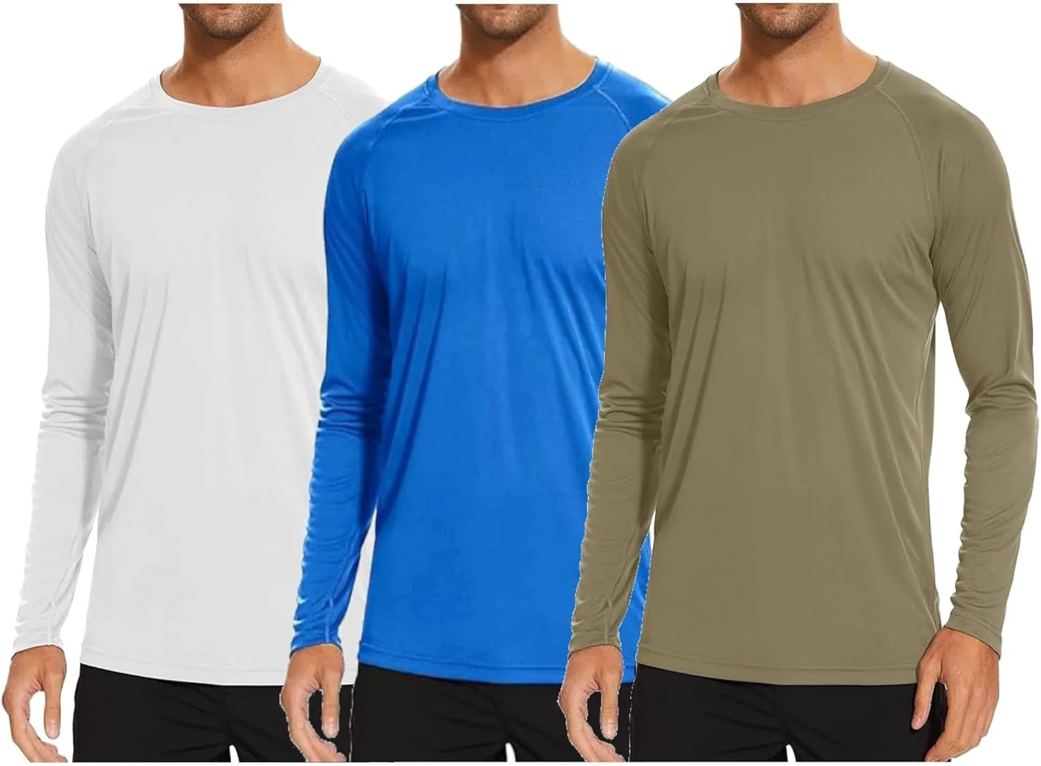 

Мужская легкая футболка с длинным рукавом для тренировок, быстросохнущая и дышащая QOAAIE