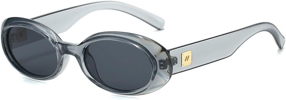 

Ретро-классические маленькие овальные солнцезащитные очки для женщин, модные, с линзами цвета шампанского, защита от УФ-излучения UV400, для мужчин, трендовые, с заклепками, в стиле панк SKFGNX, Grey Grey