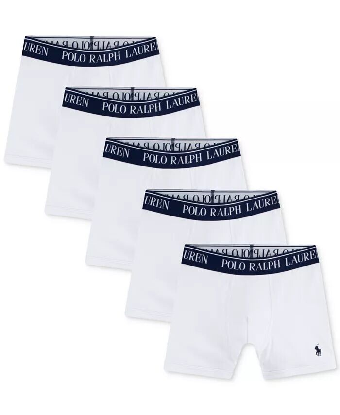 

Эластичные боксеры для мальчиков Big Boys, упаковка из 5 шт Polo Ralph Lauren, белый