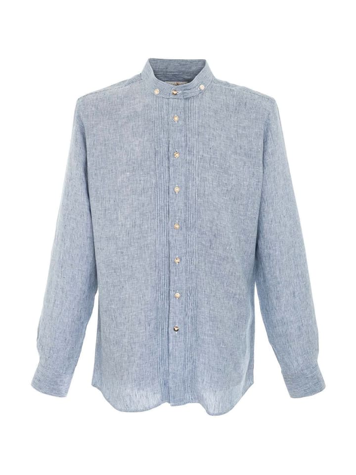 

Almsach Рубашка с воротником-стойкой 175LI темно-синего цвета