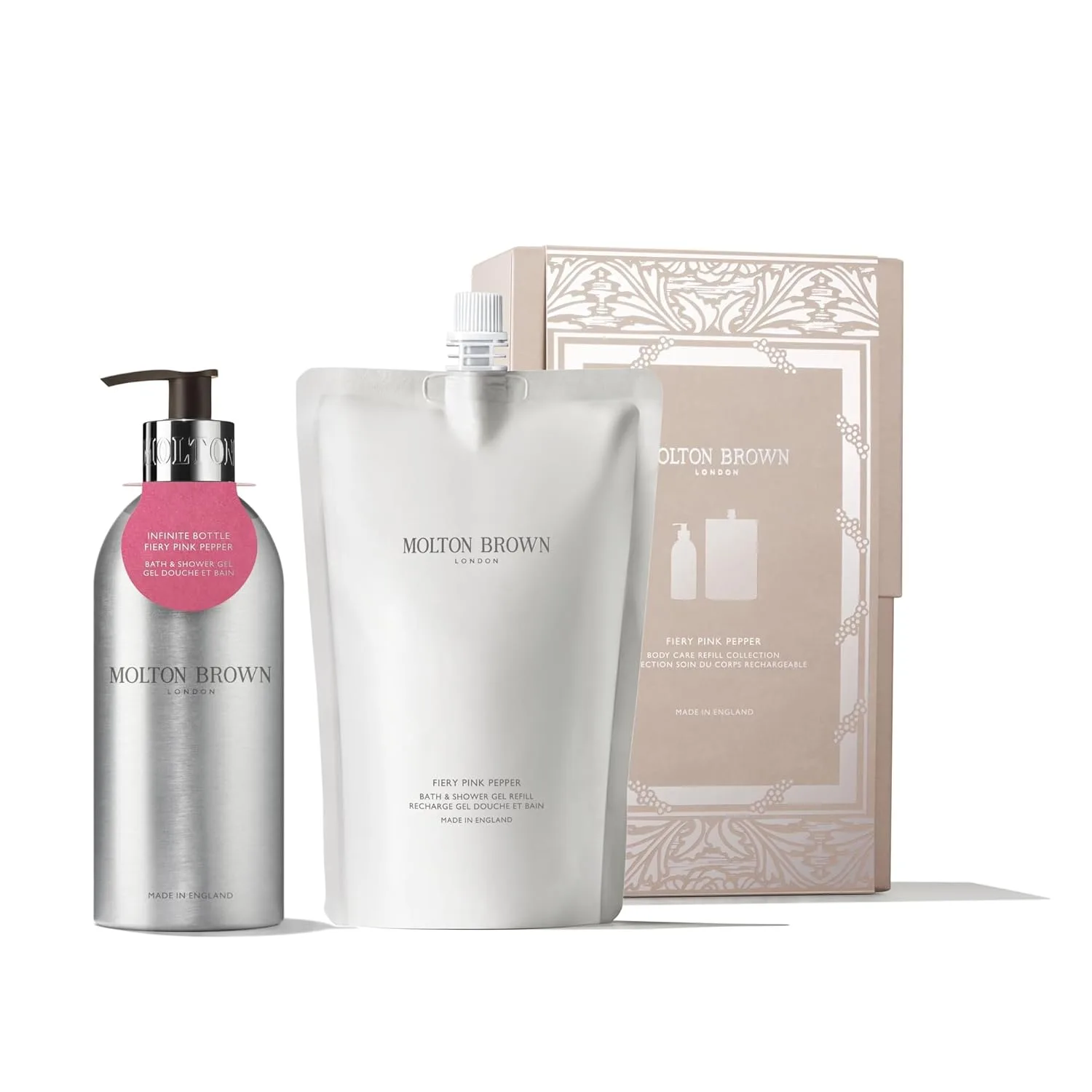 Подарочный набор сменных блоков для ухода за телом Molton Brown Fiery Pink Pepper, pink