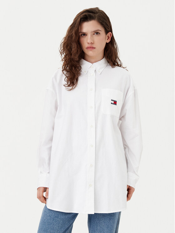 

Рубашка оверсайз DW0DW20289 Tommy Jeans, белый