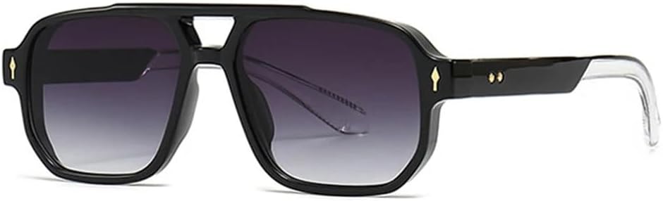 

Солнцезащитные очки с двойной перемычкой для женщин, градиентная защита от УФ-излучения UV400, заклепки для мужчин, для занятий спортом на открытом воздухе, бега и езды generic, Black Gray Gradient