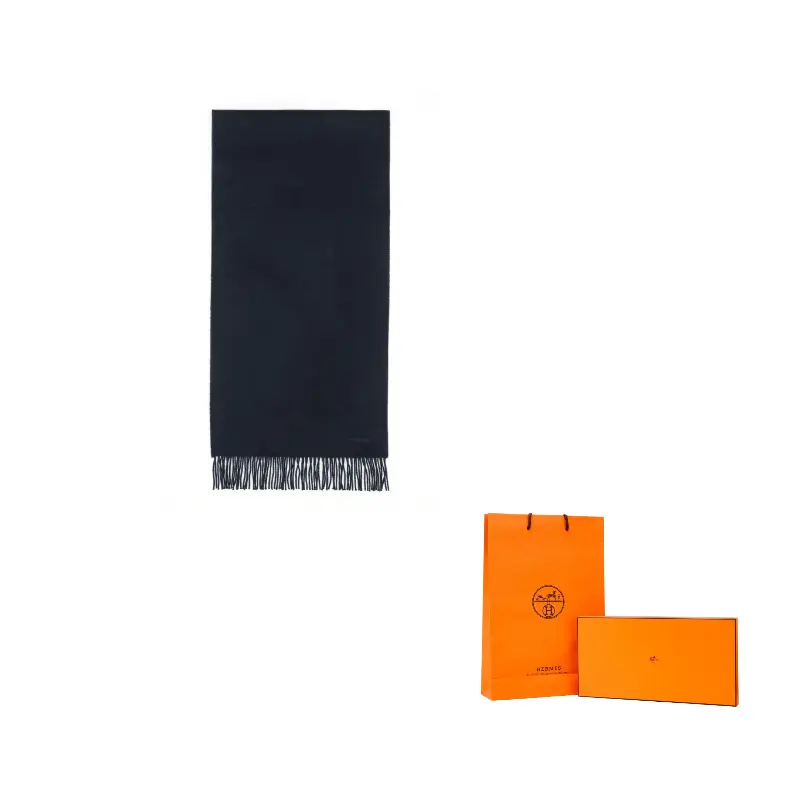 

Шарф из кашемира Unisex HERMES, marine синий/ocean синий