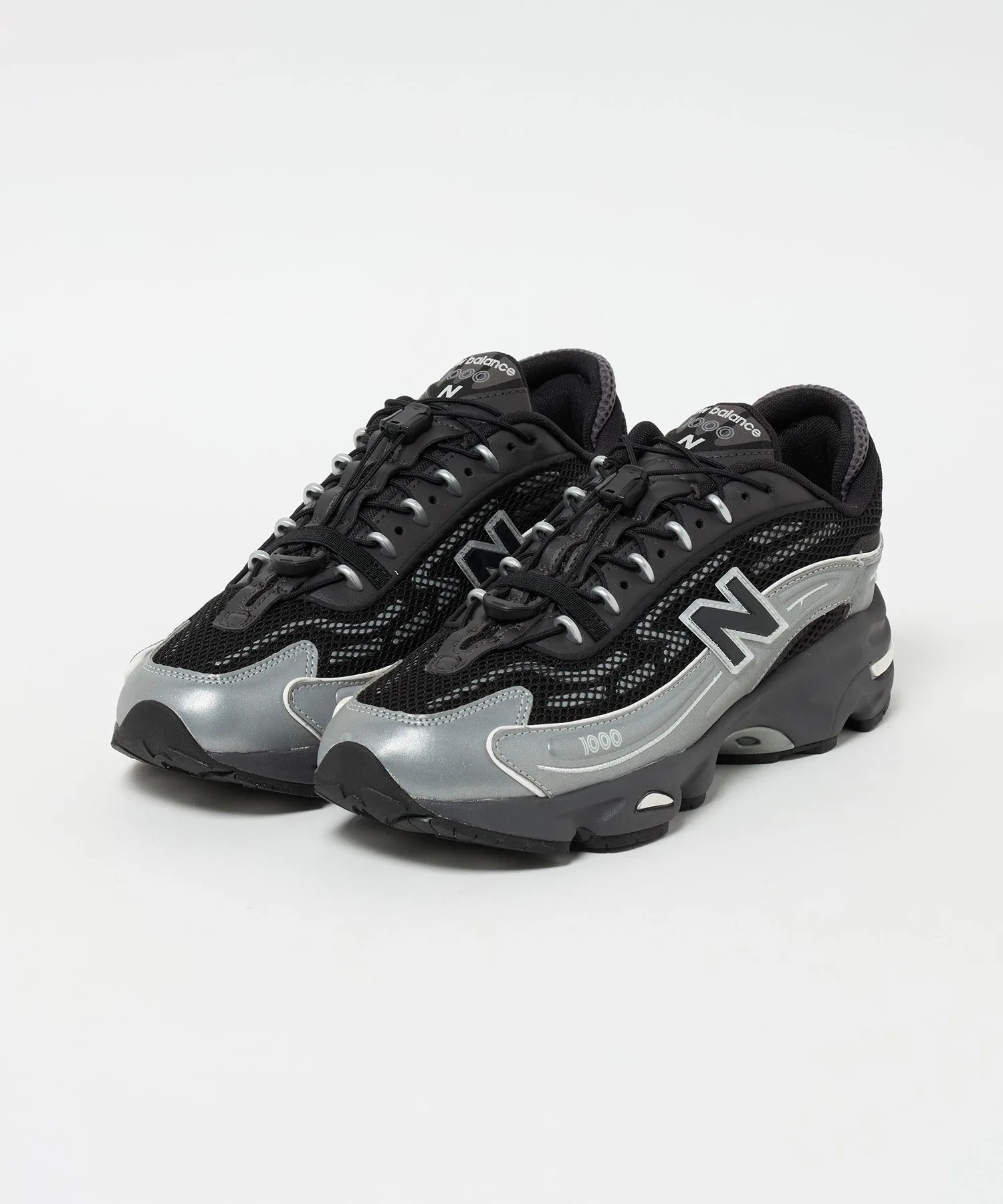 Мужские кроссовки New Balance M1000 с металлическим эффектом серебристые — фото 2